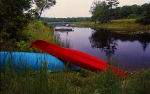 Two canoes at Meadow Pond