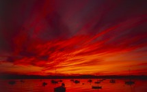 Boats at dusk in Seal Harbor