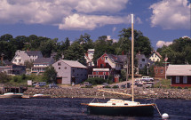 Sailboat moored at Bucksport harbor