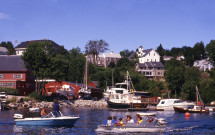 Boat entering Rockport harbor