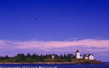 Indian Island Light with blue sky