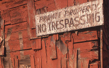 Belfast warehouse No Trespassing sign