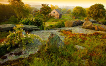 Stonington farm at sunrise